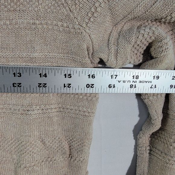 LOFT Cream Ivory 100% Cotton Cable Knit Sweater Crew Neck Women XS - Picture 7 of 8